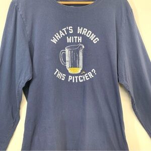 Life is Good Long Sleeve T Shirt Men XL  Graphic Crusher Tee Cotton Novelty Beer